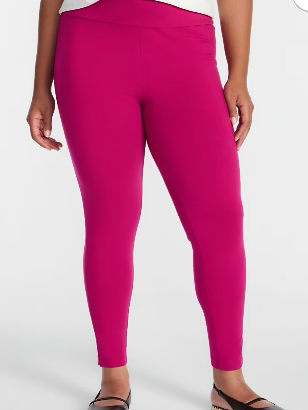 Terra & Sky Women's Plus Pink Full Length Ankle Leggings Size 3X 24W 26W NEW